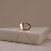 Picture of 14k gold huggie hoop square plate