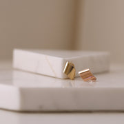 Picture of 14k gold huggie hoop asymmetrical curve