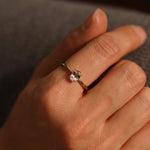 Load image into Gallery viewer, Picture of 14k solid gold morganite solitaire ring
