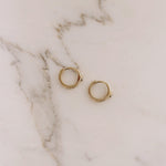 Load image into Gallery viewer, Picture of diamond earrings 11mm huggie hoops with
