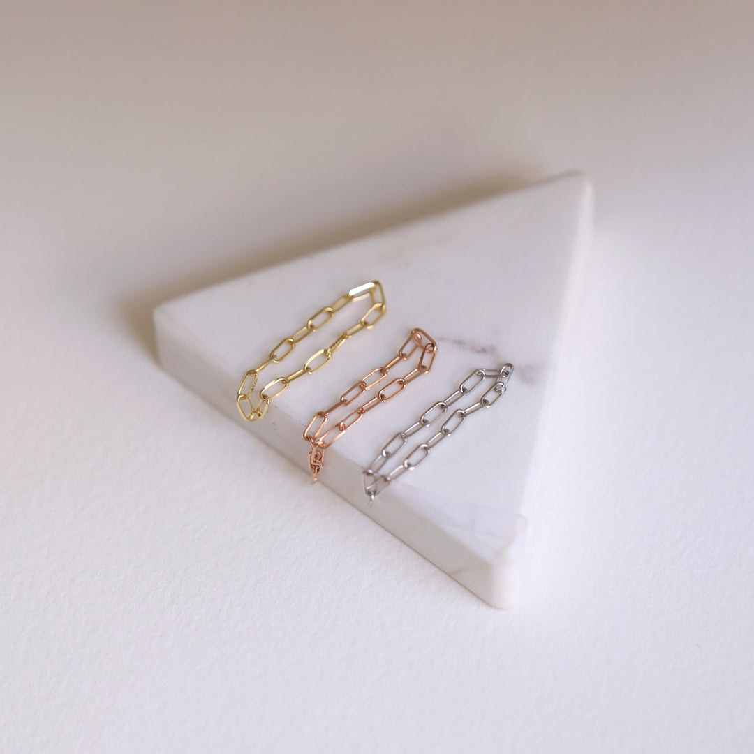 Picture of mini paper clip chain ring minimalist