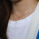 Load image into Gallery viewer, Picture of blue diamond necklace blue diamond
