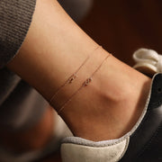 Picture of initial anklet name anklet 14k gold