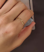 Load image into Gallery viewer, Picture of 14k gold flat cuban chain ring 14k solid
