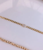 Load image into Gallery viewer, Picture of flat cuban chain diamond bracelet 14k
