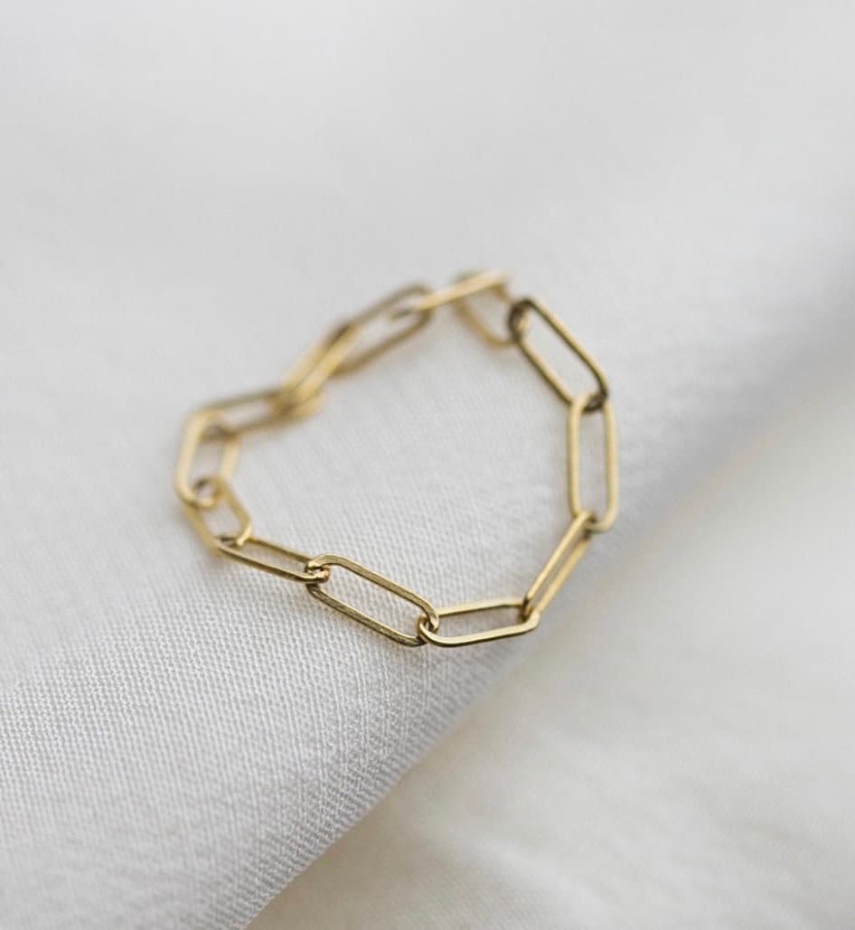 Picture of mini paper clip chain ring minimalist