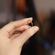 Picture of unique thin octagon gold ring 14k solid