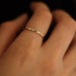 Load image into Gallery viewer, Picture of herringbone eternity ring 14k gold
