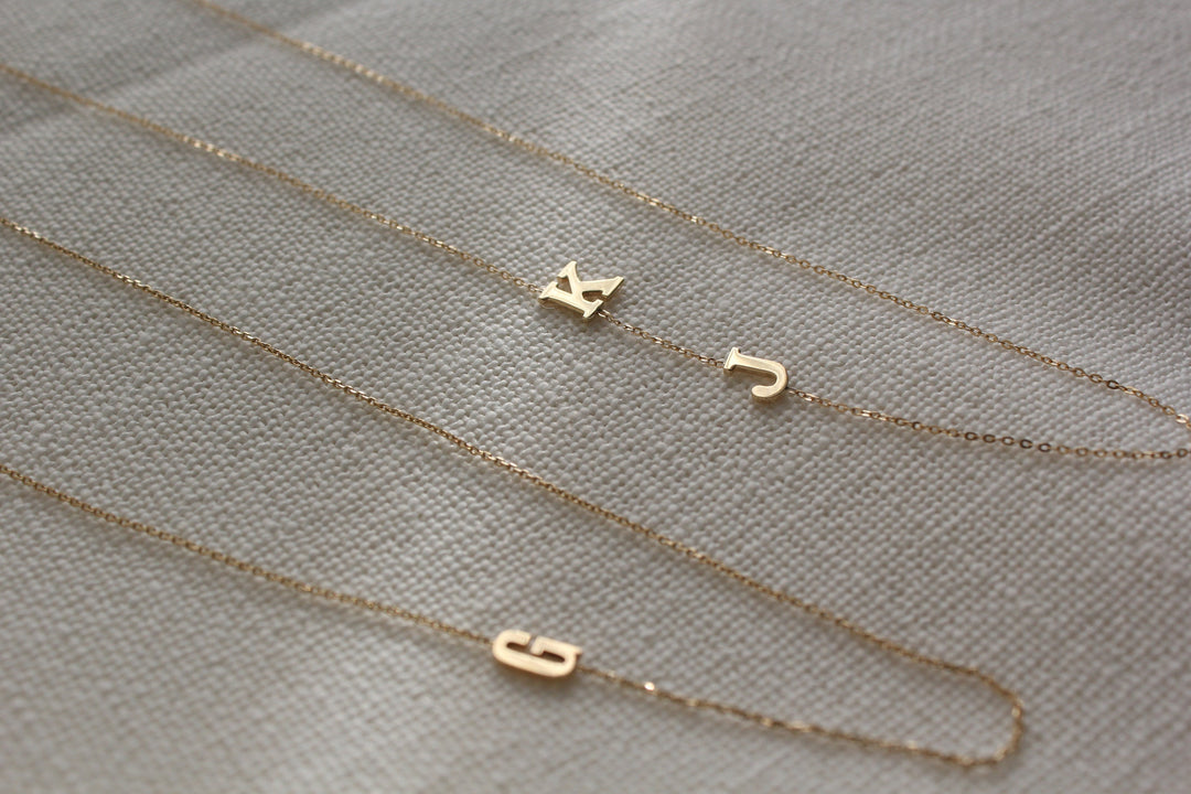 Picture of initial necklace name necklace monogram