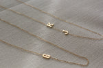 Load image into Gallery viewer, Picture of 14k solid gold initial necklace 14k
