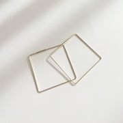 Picture of 14k solid gold square hoop earrings