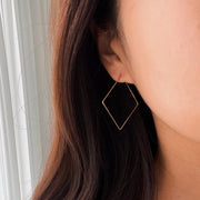 Picture of 14k solid gold square hoop earrings
