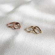 Picture of large round rectangular huggie earrings