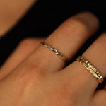 Load image into Gallery viewer, Picture of herringbone eternity ring 14k gold
