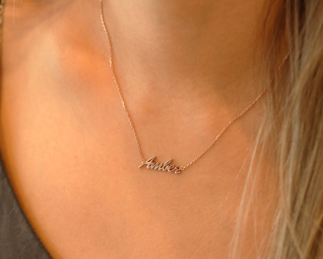 Picture of 14k name pendant necklace name charm