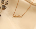 Load image into Gallery viewer, Picture of 14k name pendant necklace name charm
