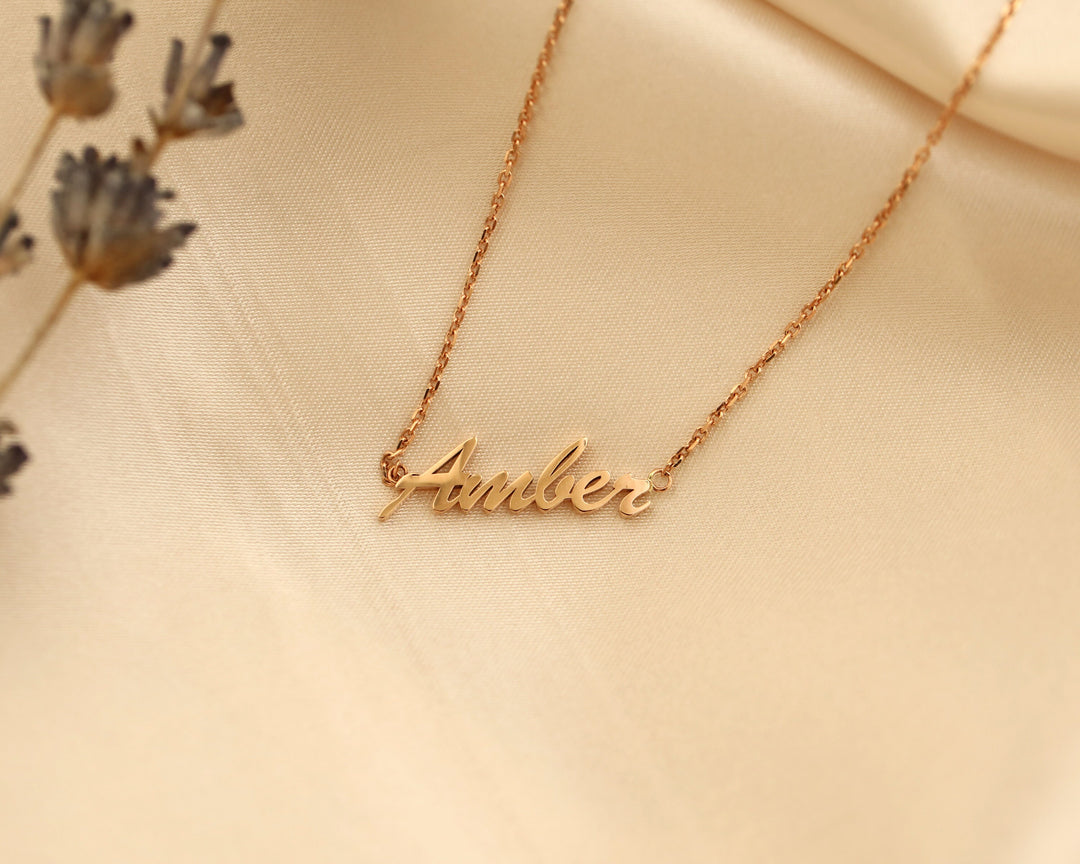 Picture of 14k name pendant necklace name charm