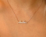 Load image into Gallery viewer, Picture of 14k name pendant necklace name charm
