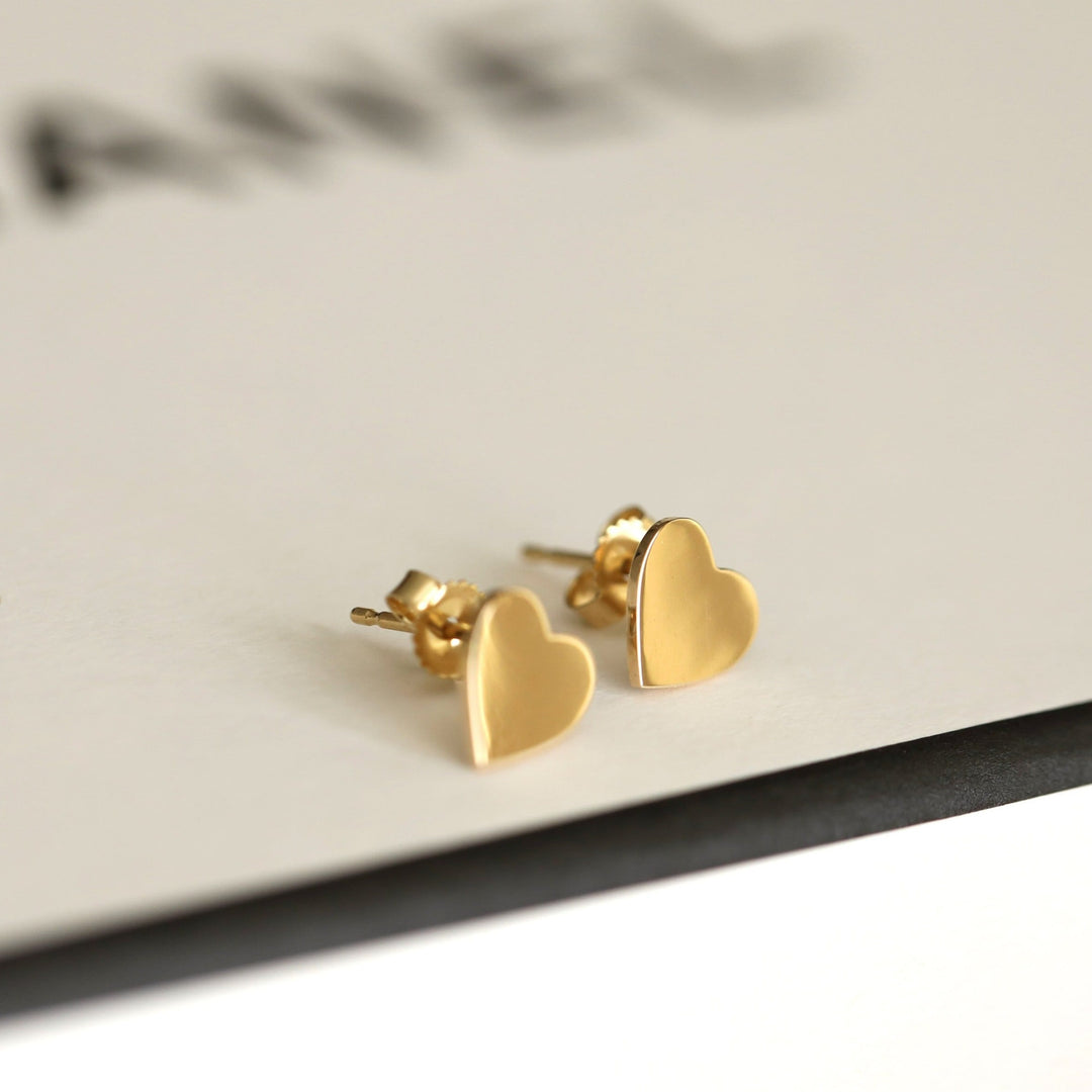 Picture of flat heart stud earrings heart shaped