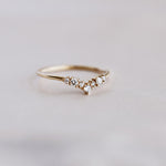 Load image into Gallery viewer, Picture of wedding band guard ring chevron diamond
