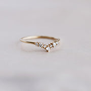 Picture of wedding band guard ring chevron diamond